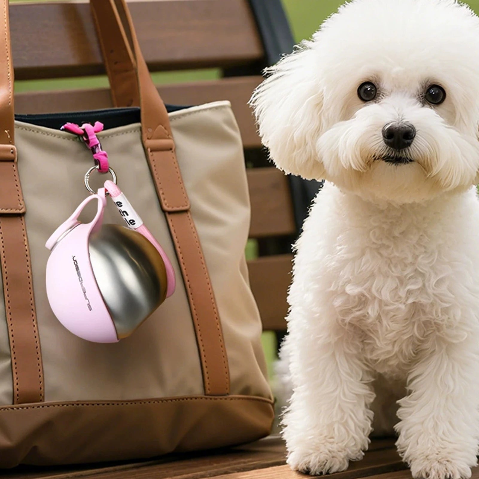 Pet Water Bottle 304 Stainless Steel Collapsible Ball Shaped Drinking Device Portable Dog Bowl for Small Dogs Outdoor Portable