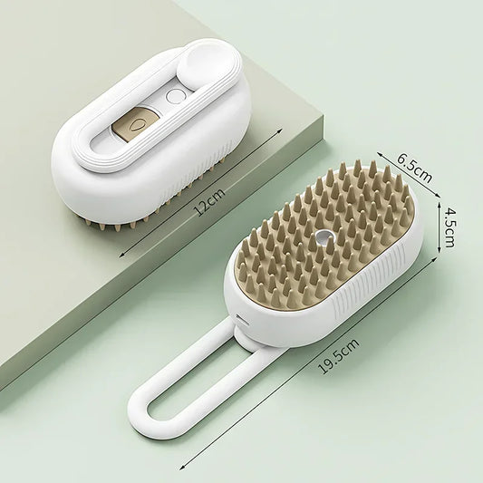 3-In-1 Steam Cat Brush & Grooming Comb - Effortless Pet Hair Remover with Massage Spray!